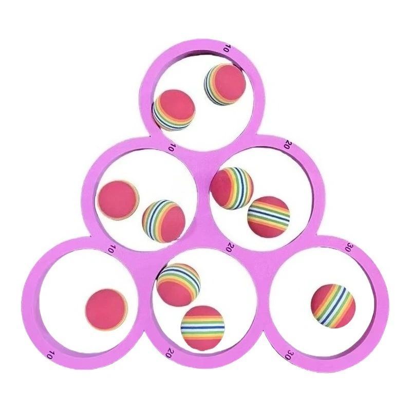 Fun Splash - Spritzen&Spielen– Wasser-Ringwurfspiel Dreieck - Lila | Pädagogisches Holzspielzeug von Mein Kleines Baby