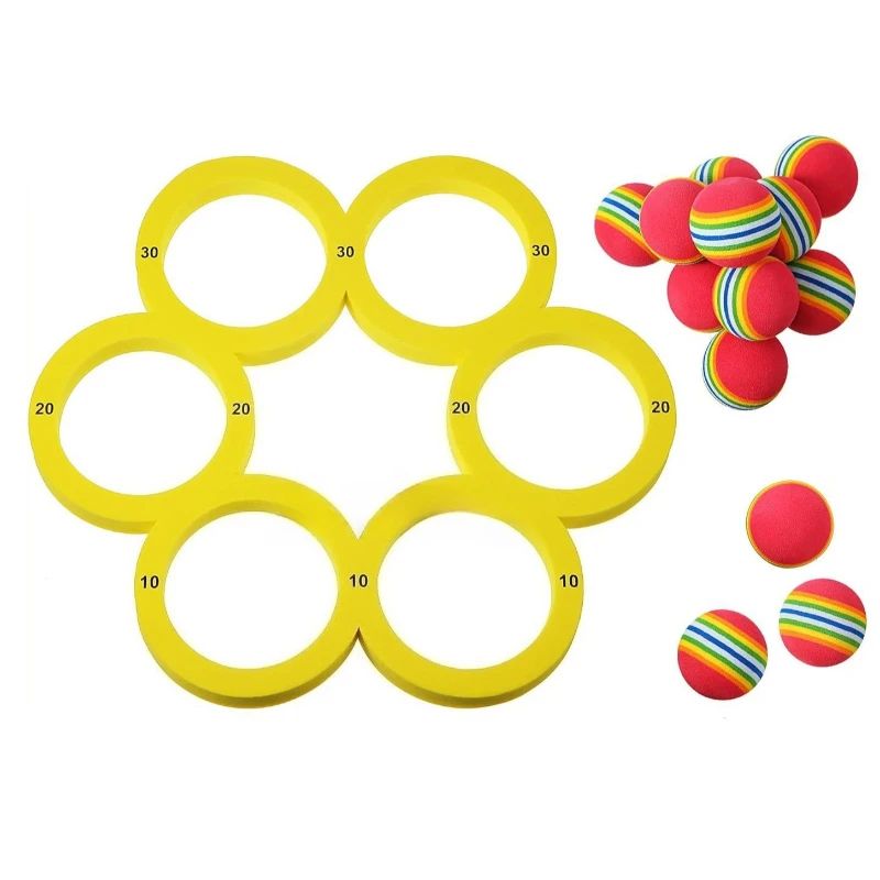 Fun Splash - Spritzen&Spielen– Wasser-Ringwurfspiel Polygoon – Gelb | Pädagogisches Holzspielzeug von Mein Kleines Baby