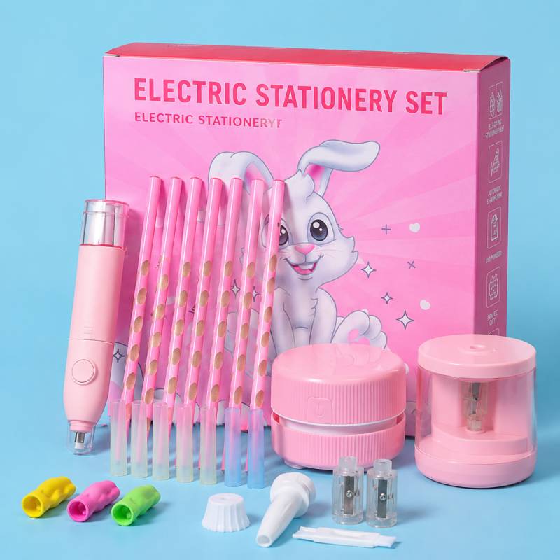 FunArt – Kreativ & Lernfördernd – Elektrisches Bleistift-Schreibset Rosa | Pädagogisches Holzspielzeug von Mein Kleines Baby