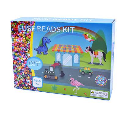 Fuse Beads™ | Retro Klassiker - Bügelperlen 4200 Stück (24 verschiedene Farben) | Pädagogisches Holzspielzeug von Mein Kleines Baby