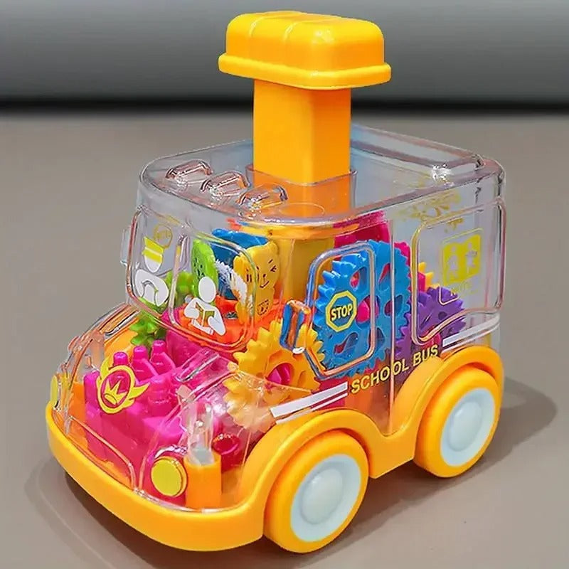 Gear Car™️ - Push&Go - Spielzeugauto Schulbus | Pädagogisches Holzspielzeug von Mein Kleines Baby