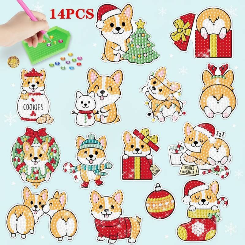 GemArt– Skuggiga&glänsande – Diamantmålningsklistermärken Corgi B | Pädagogisches Holzspielzeug von Mein Kleines Baby