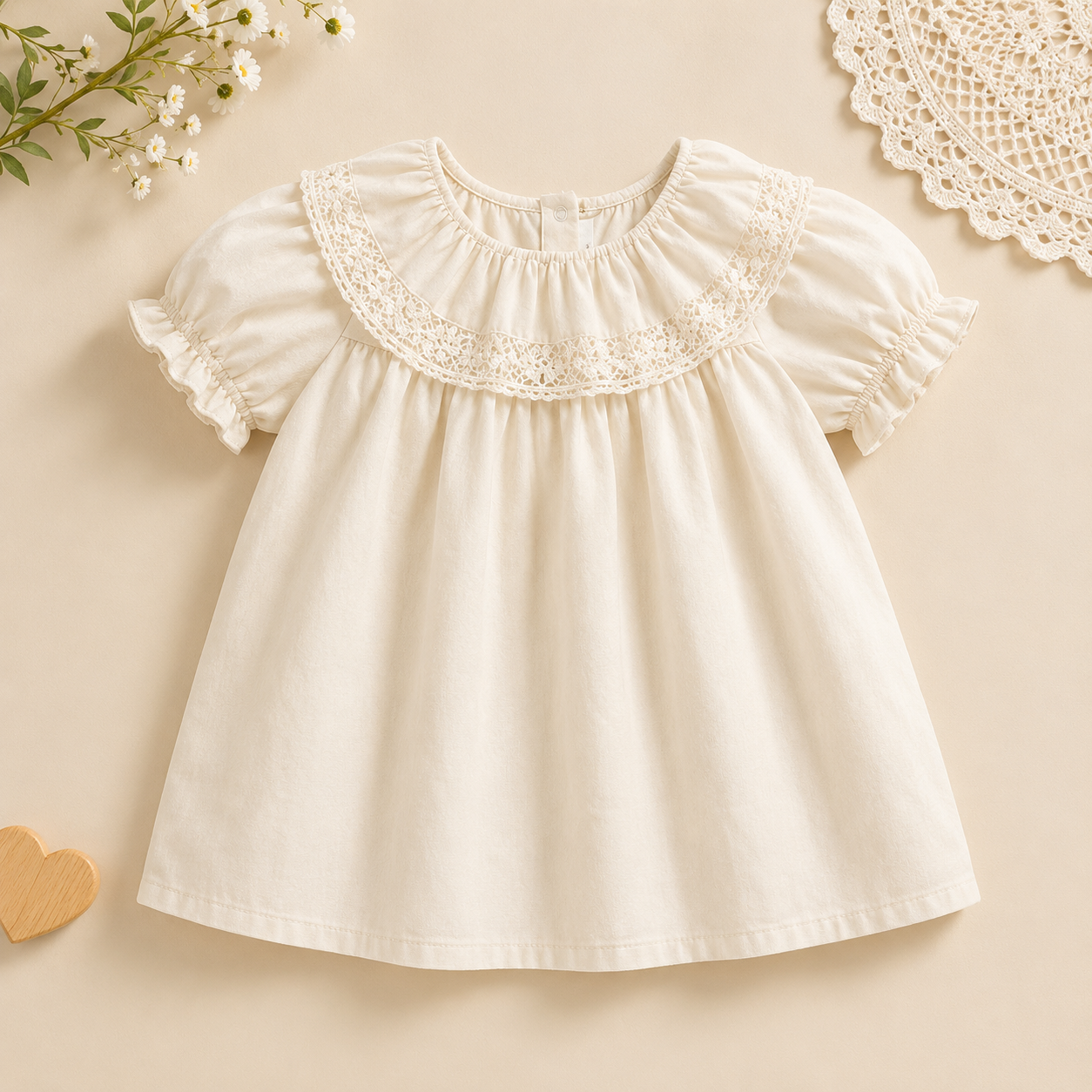 Girls Summer Fashion Top – Leicht & bequem – Vintage-Oberteil für Mädchen Aprikose / 120 (5–6 Jahre) | Pädagogisches Holzspielzeug von Mein Kleines Baby