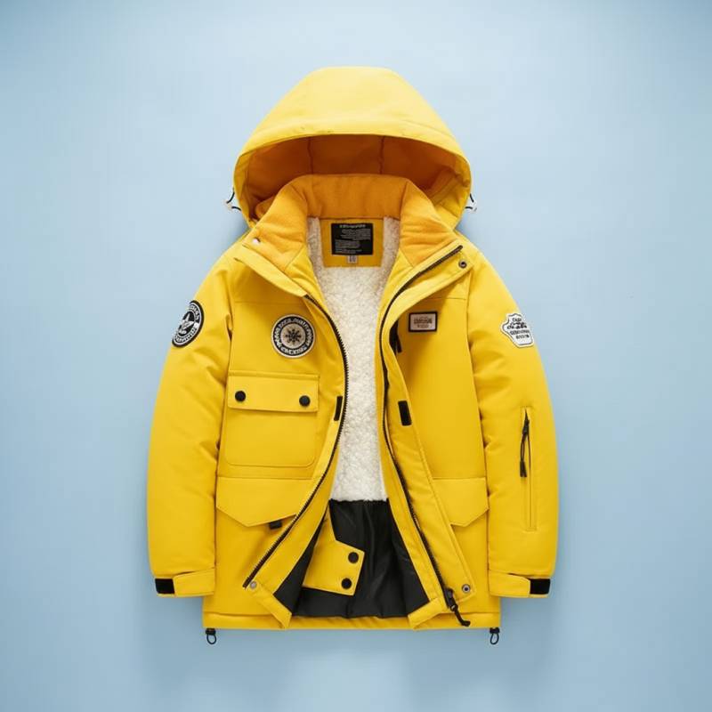 GlacierFit – Åndbar og beskyttende vandtæt – Skidragt med fleeceforing Gul jakke / 150 (13–14 år) | Pädagogisches Holzspielzeug von Mein Kleines Baby
