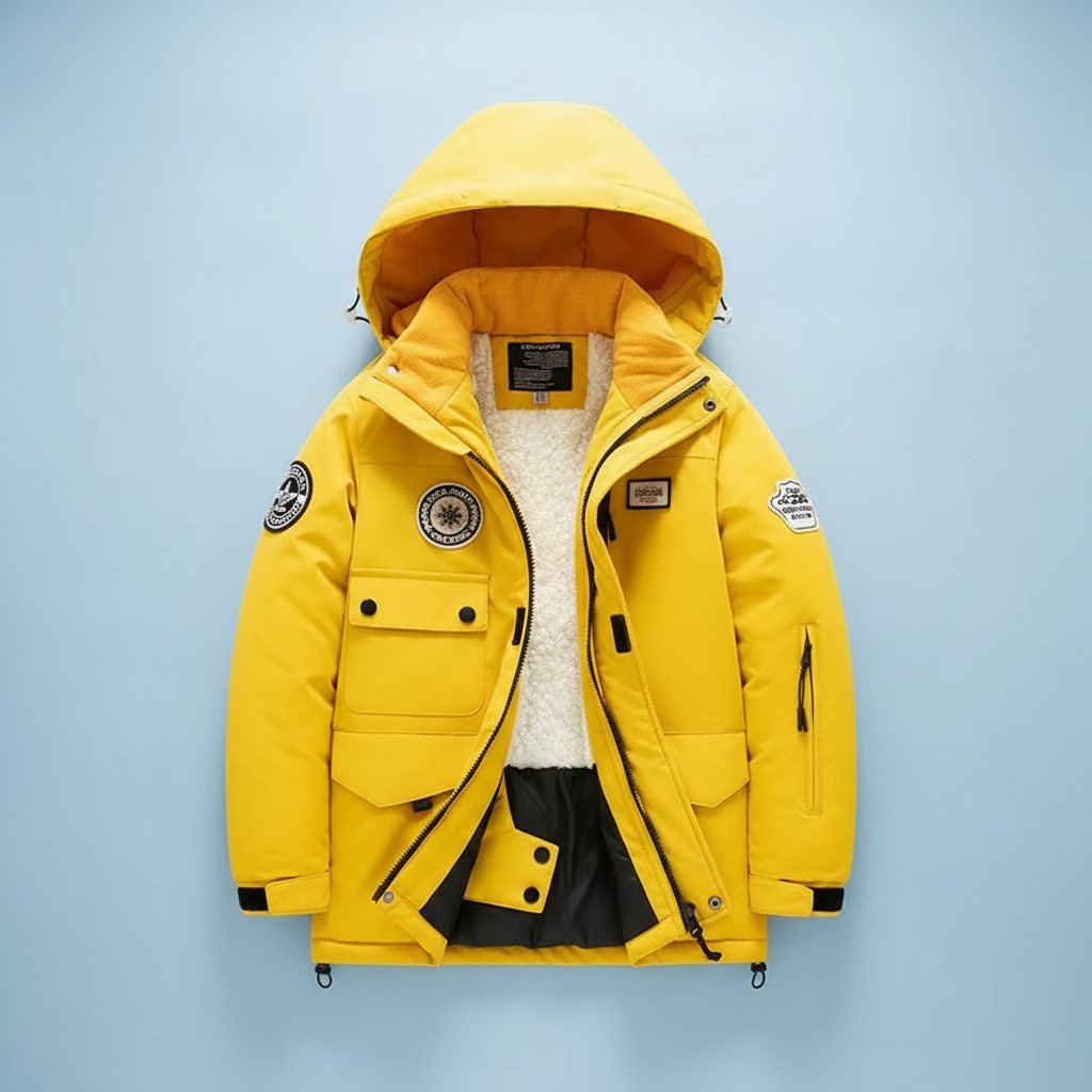 GlacierFit– Atmungsaktiv&schützend Wasserdicht – Skianzug mit Fleecefutter Gelbe Jacke / 110 (5–6 Jahre) | Pädagogisches Holzspielzeug von Mein Kleines Baby