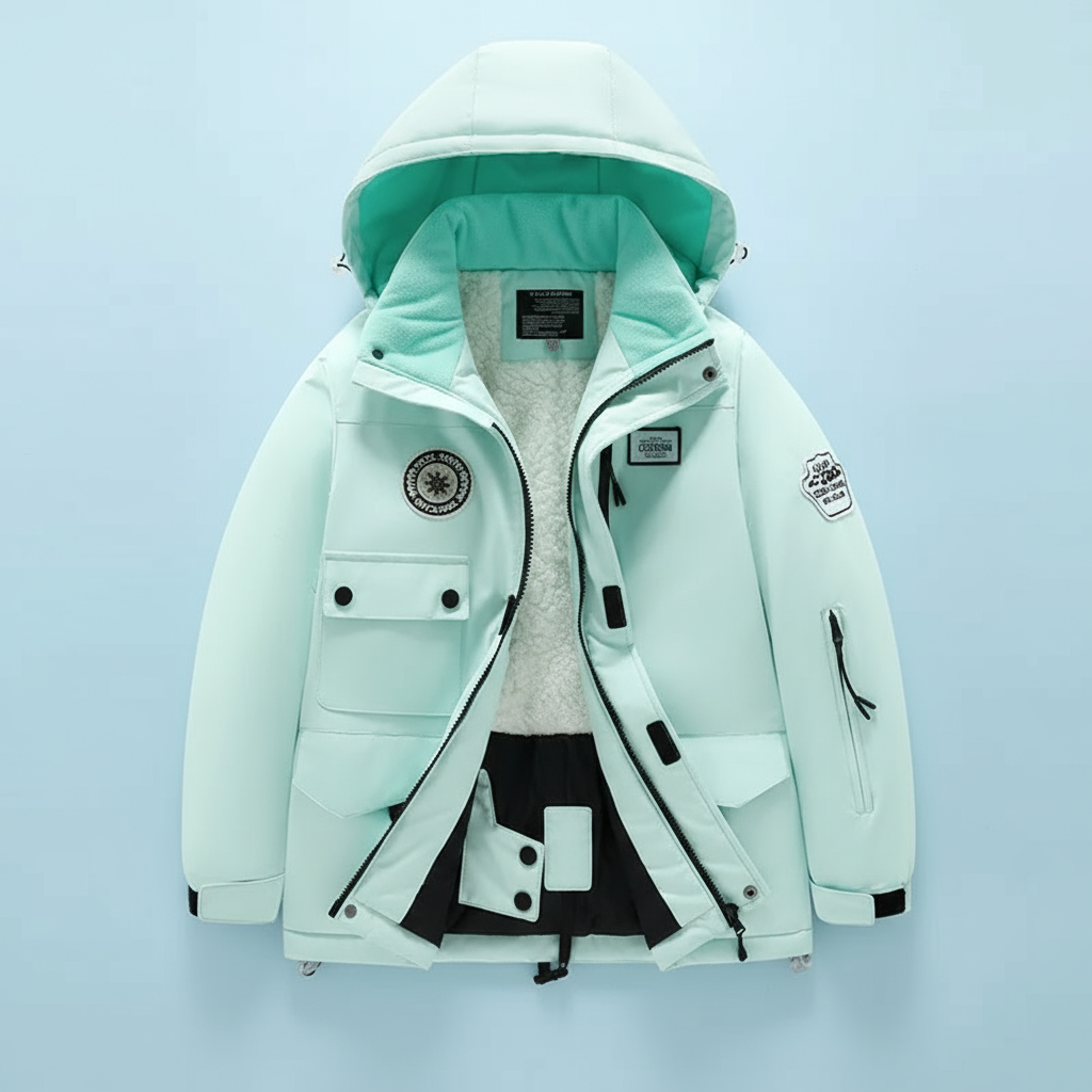 GlacierFit– Atmungsaktiv&schützend Wasserdicht – Skianzug mit Fleecefutter Grüne Jacke / 150 (13–14 Jahre) | Pädagogisches Holzspielzeug von Mein Kleines Baby