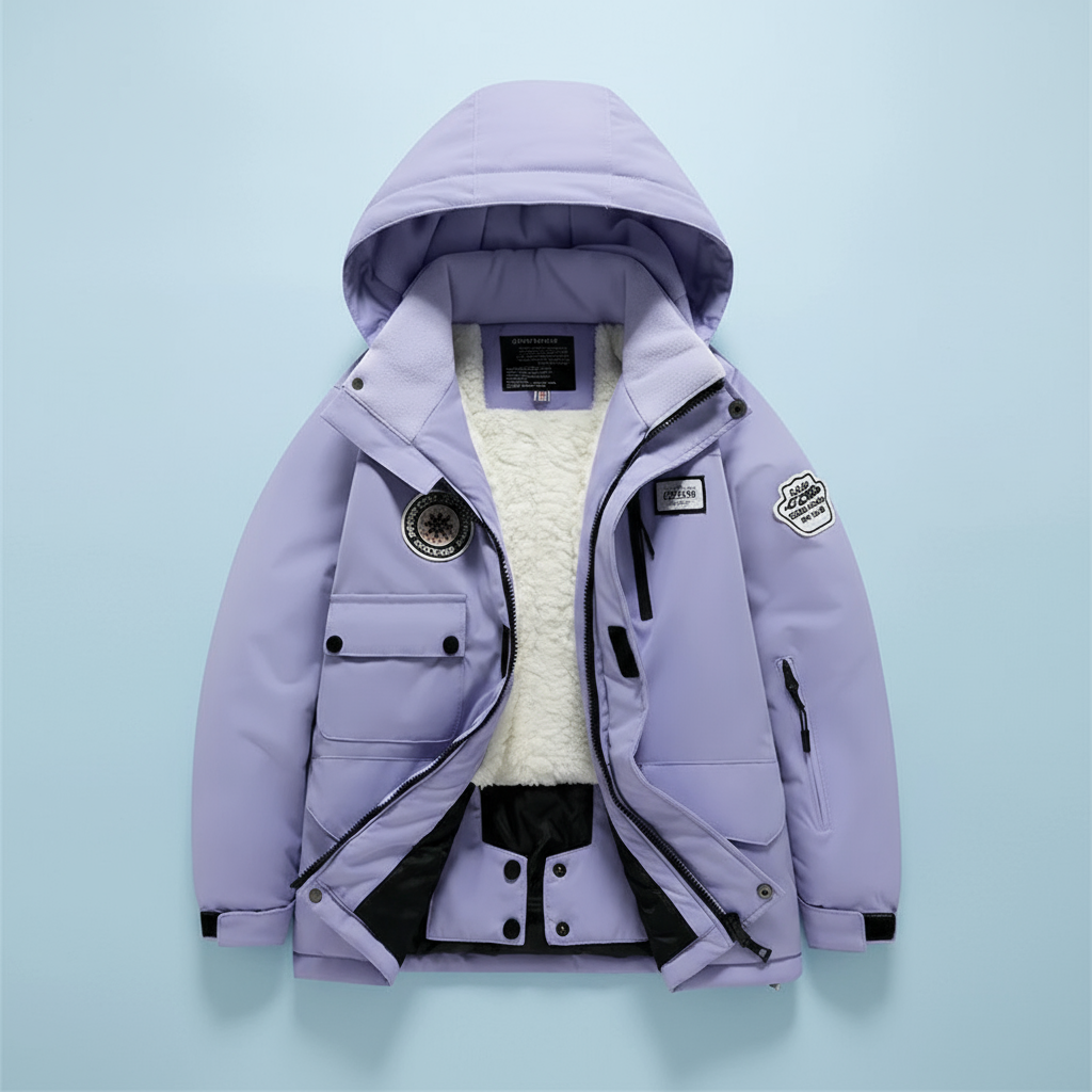 GlacierFit– Atmungsaktiv&schützend Wasserdicht – Skianzug mit Fleecefutter Lila Jacke / 120 (7–8 Jahre) | Pädagogisches Holzspielzeug von Mein Kleines Baby