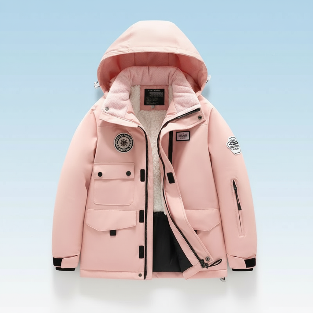 GlacierFit– Atmungsaktiv&schützend Wasserdicht – Skianzug mit Fleecefutter Rosa Jacke / 110 (5–6 Jahre) | Pädagogisches Holzspielzeug von Mein Kleines Baby