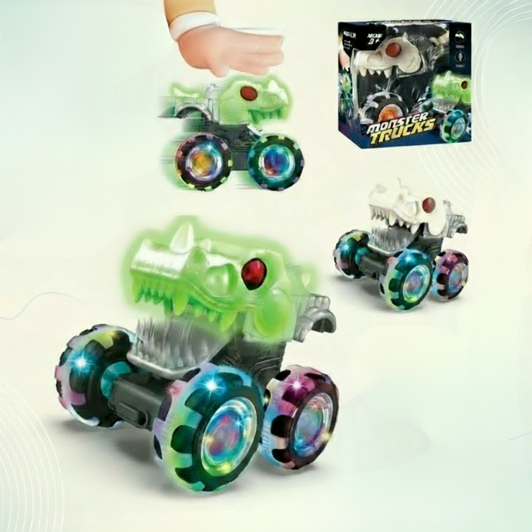 GlowRover – Stærk og stødsikker – RC Monstertruck Glødende Grøn | Pädagogisches Holzspielzeug von Mein Kleines Baby