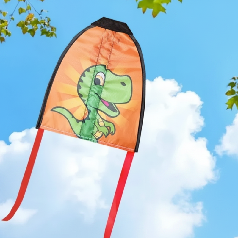 Handheld Kite – Outdoor & Aktiv – Kinderdrachen Dinosaurier (Grün) | Pädagogisches Holzspielzeug von Mein Kleines Baby
