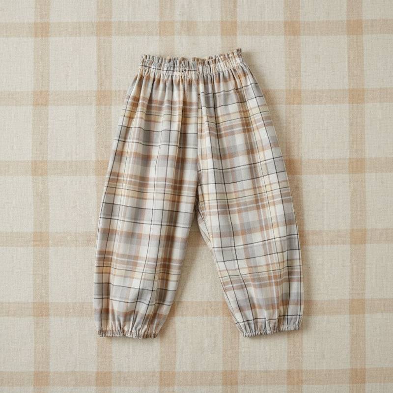 Harem Pants – Leicht & bequem – Lässige Kinderhose Kariert / 140 (10–11 Jahre) | Pädagogisches Holzspielzeug von Mein Kleines Baby