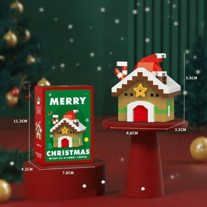HolidayBlocks– Fröhlich&dekorativ– Weihnachts-Mini-Bausteine Ferienhaus | Pädagogisches Holzspielzeug von Mein Kleines Baby