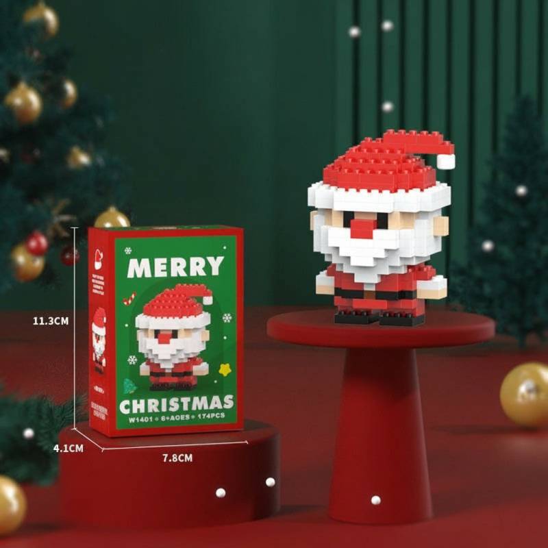 HolidayBlocks– Fröhlich&dekorativ– Weihnachts-Mini-Bausteine Weihnachtsmann | Pädagogisches Holzspielzeug von Mein Kleines Baby