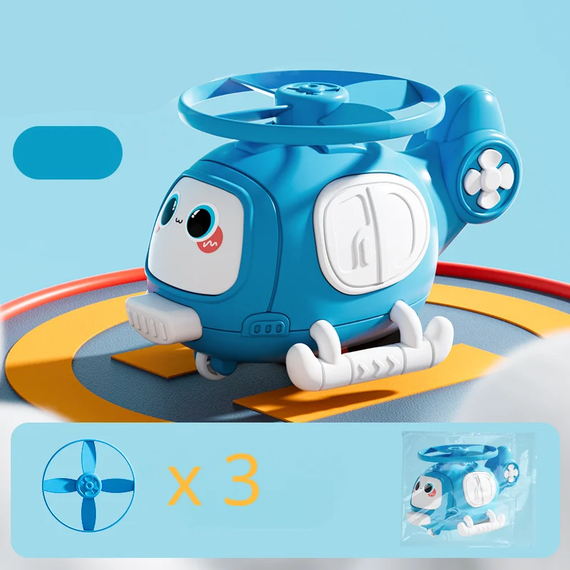 Hover Buddy™ – Luftiges Lächeln – Cartoon-Helikopter Blau | Pädagogisches Holzspielzeug von Mein Kleines Baby