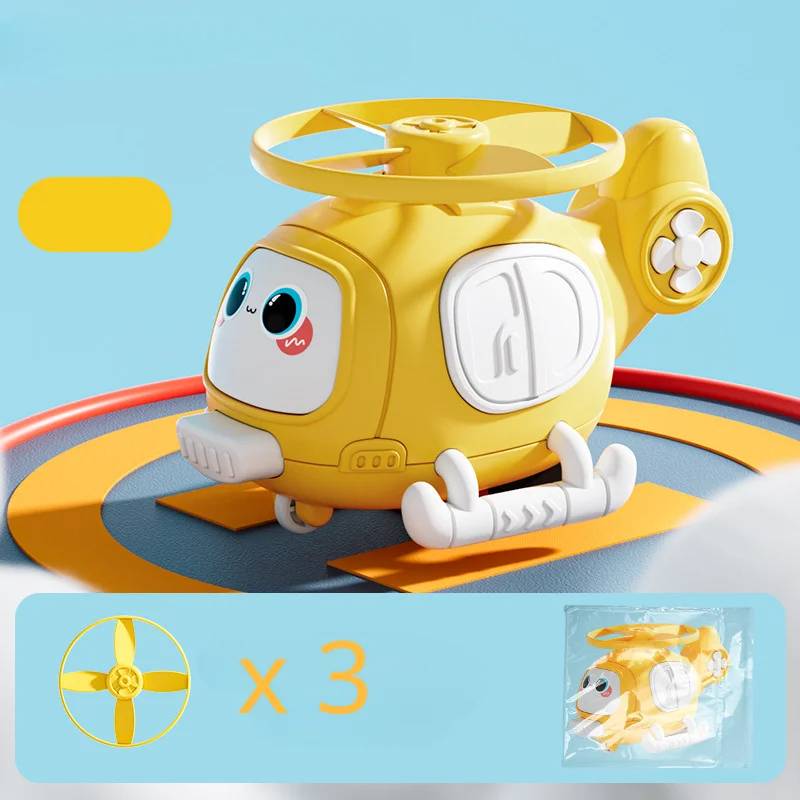 Hover Buddy™ – Luftiges Lächeln – Cartoon-Helikopter Gelb | Pädagogisches Holzspielzeug von Mein Kleines Baby