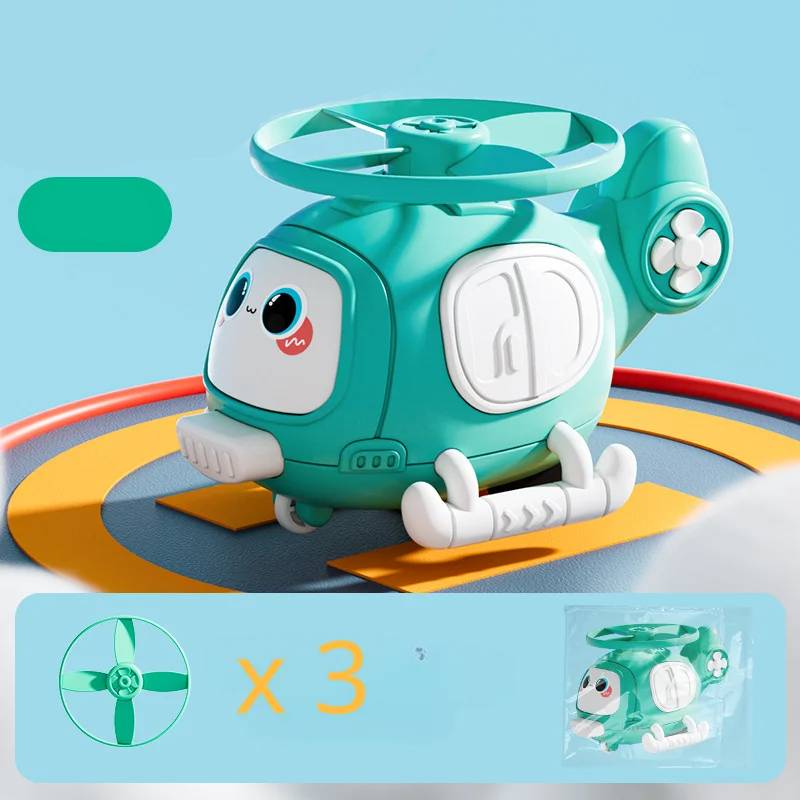 Hover Buddy™ – Luftiges Lächeln – Cartoon-Helikopter Grün | Pädagogisches Holzspielzeug von Mein Kleines Baby