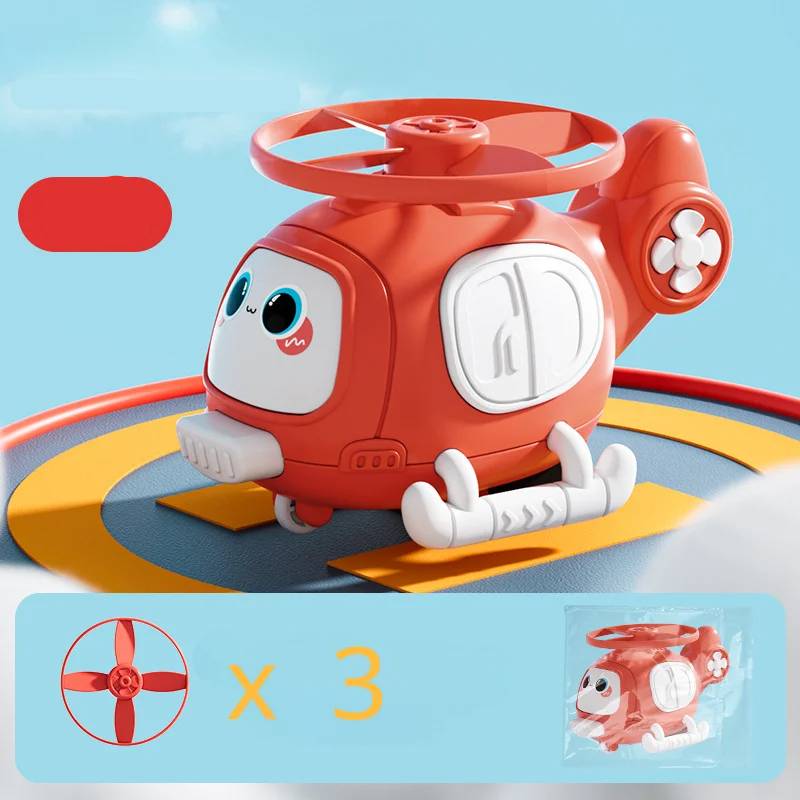 Hover Buddy™ – Luftiges Lächeln – Cartoon-Helikopter Rot | Pädagogisches Holzspielzeug von Mein Kleines Baby