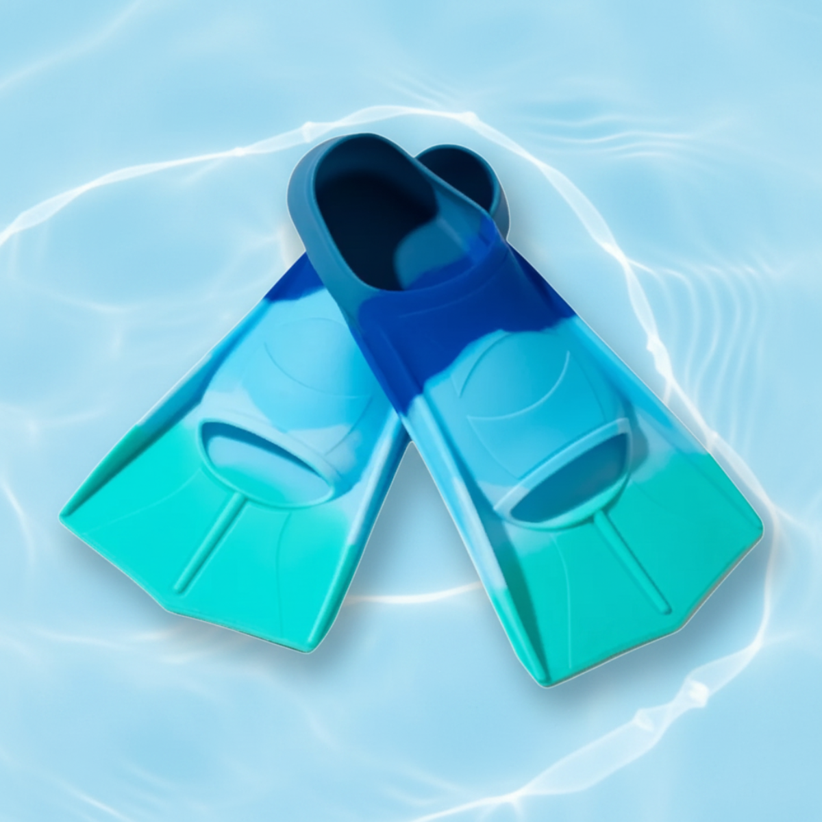 HydroFins – Wasserspaß & Tauchen – Rutschfeste Schwimmflossen Grün Blau / M | Pädagogisches Holzspielzeug von Mein Kleines Baby