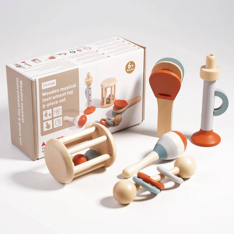 Infant Bell™ - Sanfte Klänge - Montessori-Musikinstrumente 5-teiliges Set | Pädagogisches Holzspielzeug von Mein Kleines Baby