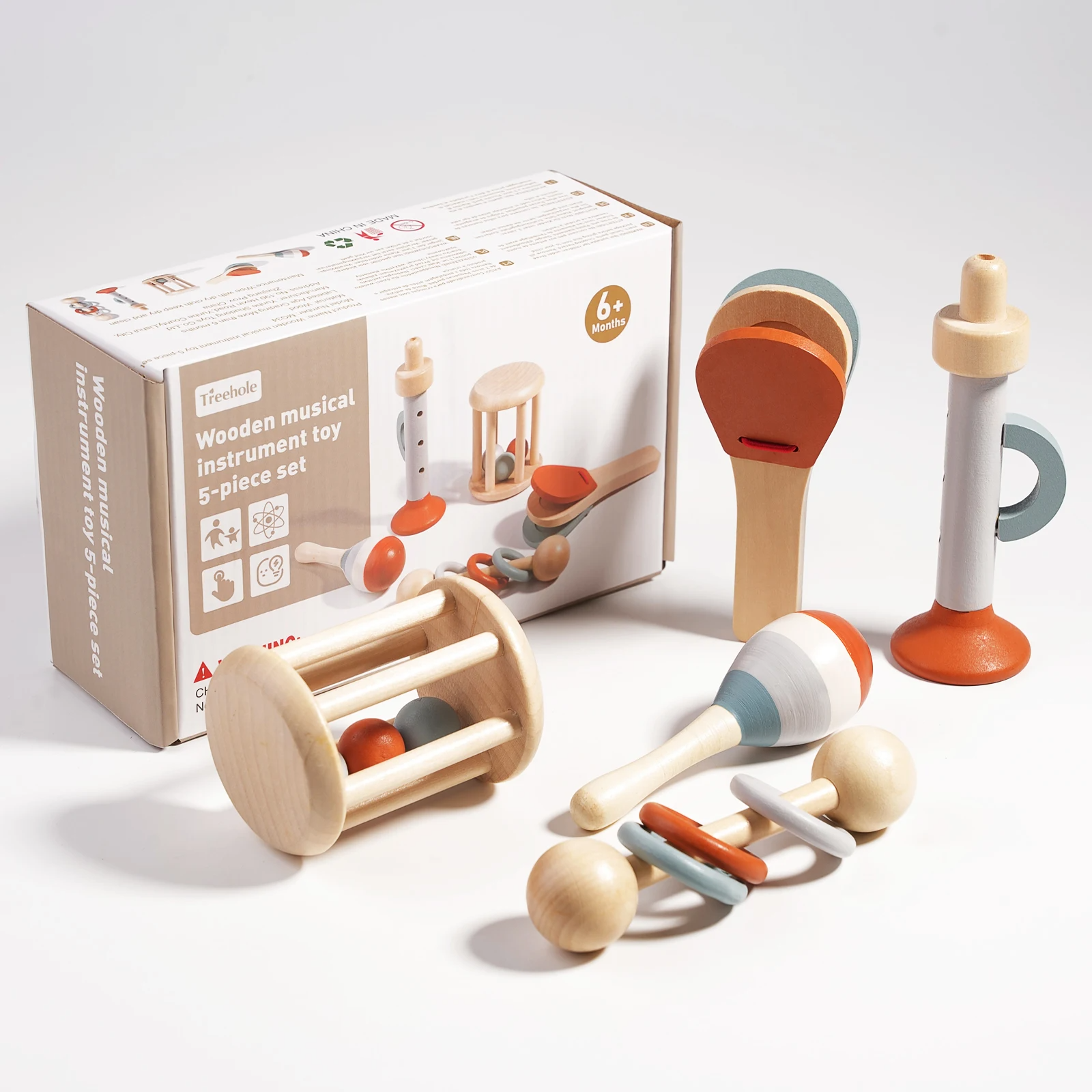 Infant Bell™ - Sanfte Klänge - Montessori-Musikinstrumente 5-teiliges Set | Pädagogisches Holzspielzeug von Mein Kleines Baby