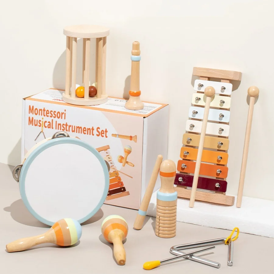 Infant Bell™ - Sanfte Klänge - Montessori-Musikinstrumente 7-teiliges Set | Pädagogisches Holzspielzeug von Mein Kleines Baby