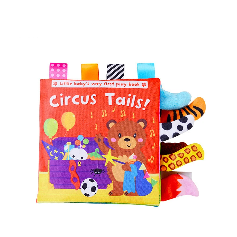 Infant Soft Book™ – Fühlen&Lernen - Sensorisches Babybuch Ciculs Schwänze | Pädagogisches Holzspielzeug von Mein Kleines Baby