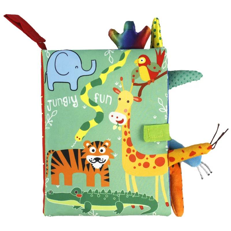 Infant Soft Book™ – Fühlen&Lernen - Sensorisches Babybuch Dschungel 1 | Pädagogisches Holzspielzeug von Mein Kleines Baby
