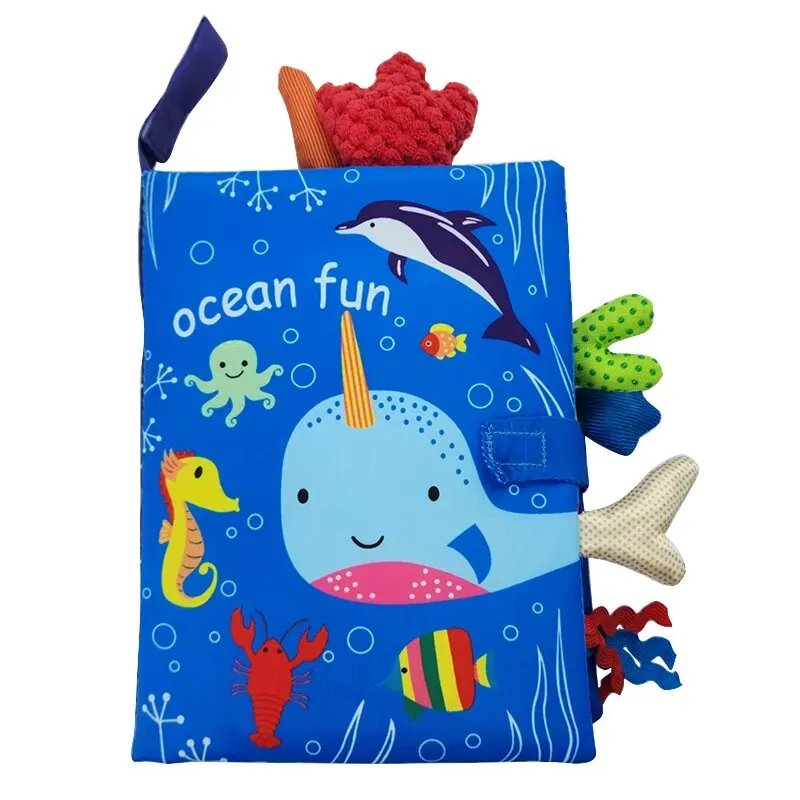 Infant Soft Book™ – Fühlen&Lernen - Sensorisches Babybuch Ozean | Pädagogisches Holzspielzeug von Mein Kleines Baby
