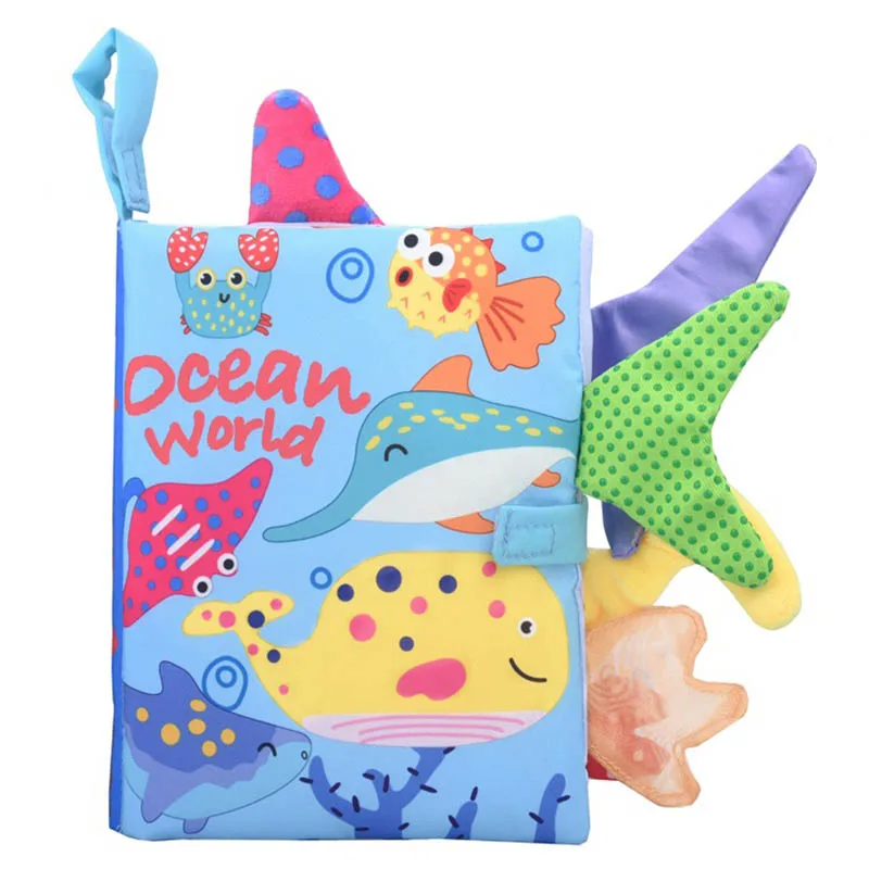 Infant Soft Book™ – Fühlen&Lernen - Sensorisches Babybuch Ozeanische Welt | Pädagogisches Holzspielzeug von Mein Kleines Baby
