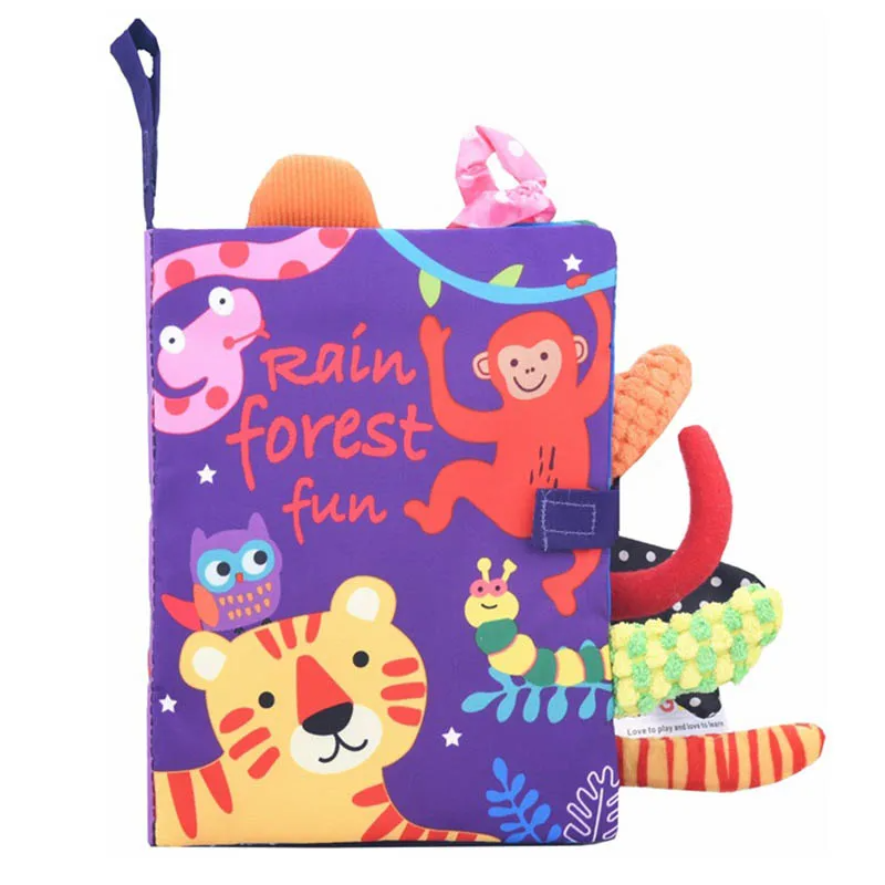 Infant Soft Book™ – Fühlen&Lernen - Sensorisches Babybuch Regenwald | Pädagogisches Holzspielzeug von Mein Kleines Baby