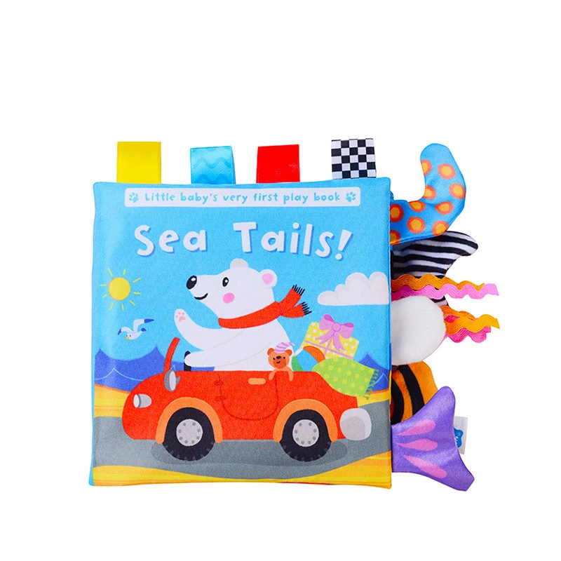 Infant Soft Book™ – Fühlen&Lernen - Sensorisches Babybuch Seeschwänze | Pädagogisches Holzspielzeug von Mein Kleines Baby