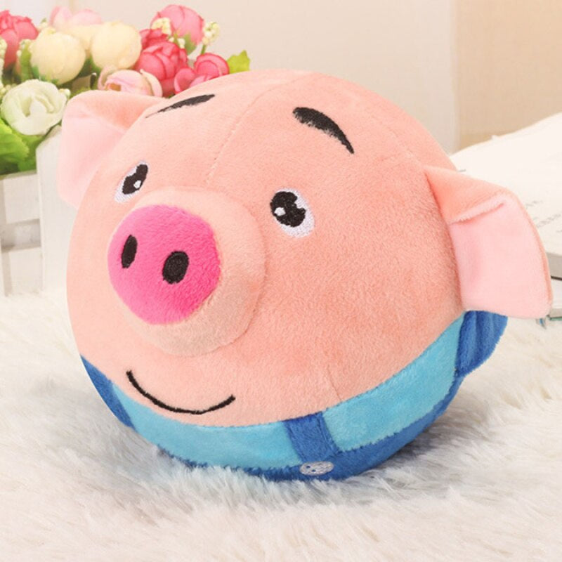 Jumping Piggy Ball™ | God til bevægelse - interaktiv legetøjsbold Blå pattegris | Pädagogisches Holzspielzeug von Mein Kleines Baby