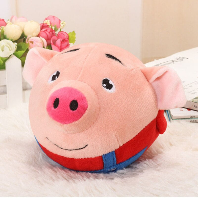 Jumping Piggy Ball™ | God til bevægelse - interaktiv legetøjsbold Rød pattegris | Pädagogisches Holzspielzeug von Mein Kleines Baby
