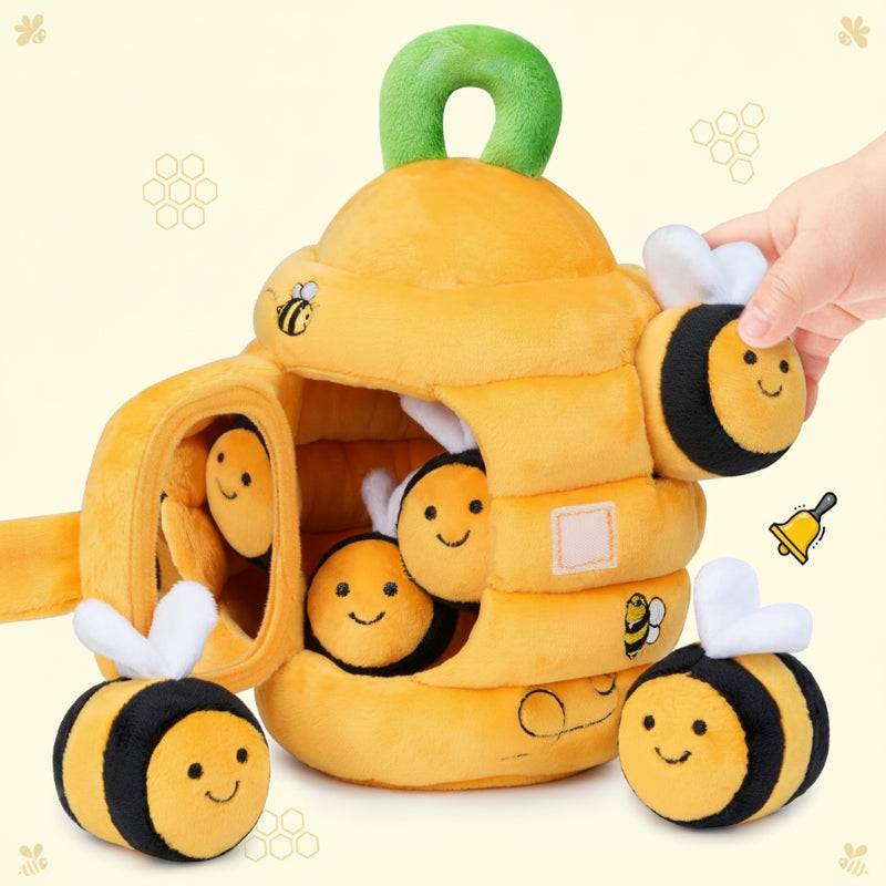 JungleHive– Spielen&Lernen– Sensorisches Kuscheltier im Wald Bienenstock | Pädagogisches Holzspielzeug von Mein Kleines Baby