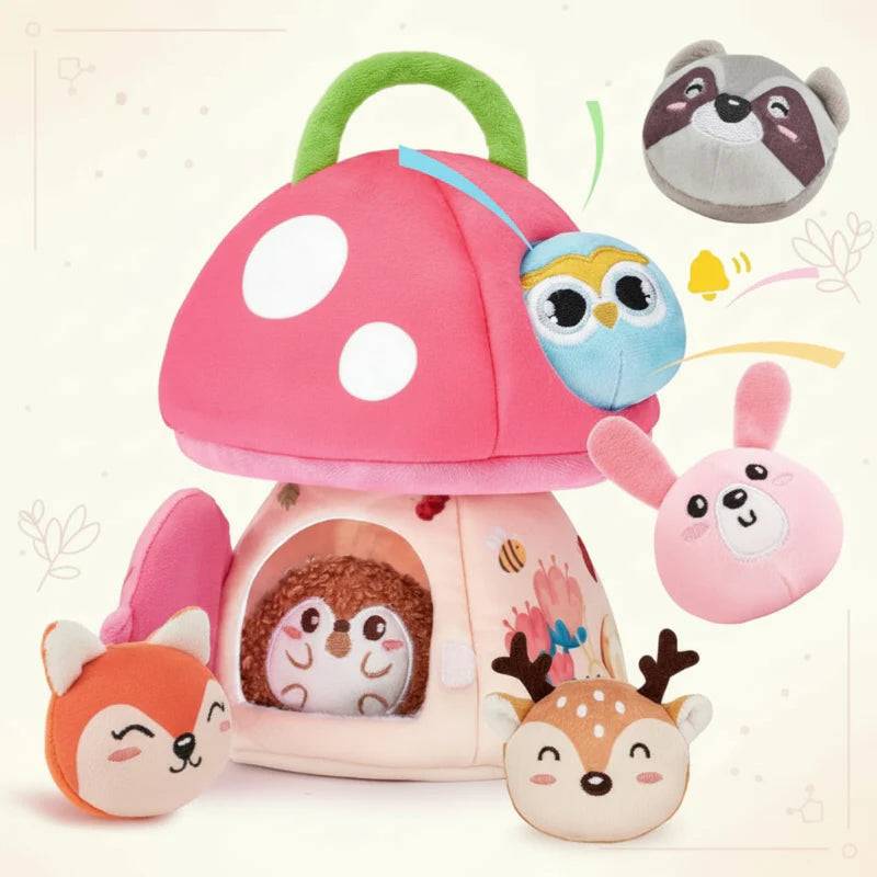 JungleHive– Spielen&Lernen– Sensorisches Kuscheltier im Wald Pilzhaus | Pädagogisches Holzspielzeug von Mein Kleines Baby