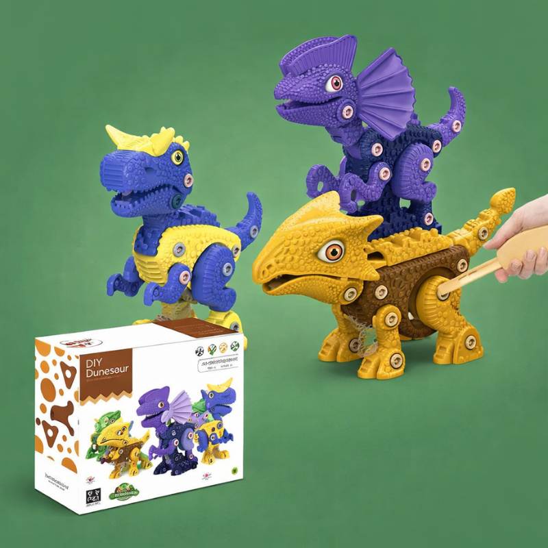JurassicDrill– Cool&Verspielt– Dino-Bastelset Blaues Spark Dino-Bauset | Pädagogisches Holzspielzeug von Mein Kleines Baby