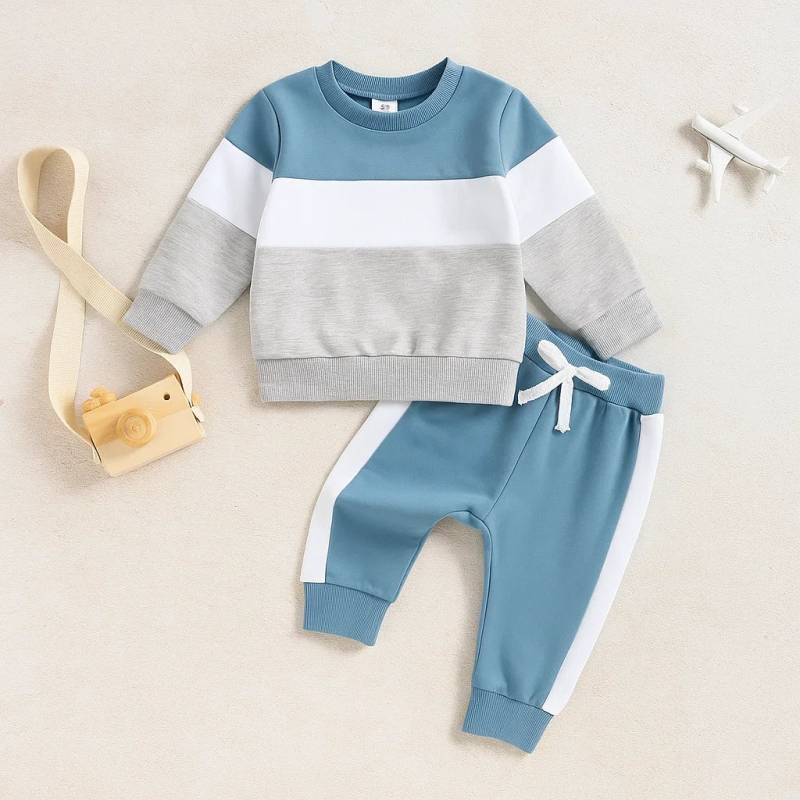 KidoFlex– Lässig&Bequem - Sweatshirt mit Jogginghose Blau / 90 (12–18 Monate) | Pädagogisches Holzspielzeug von Mein Kleines Baby