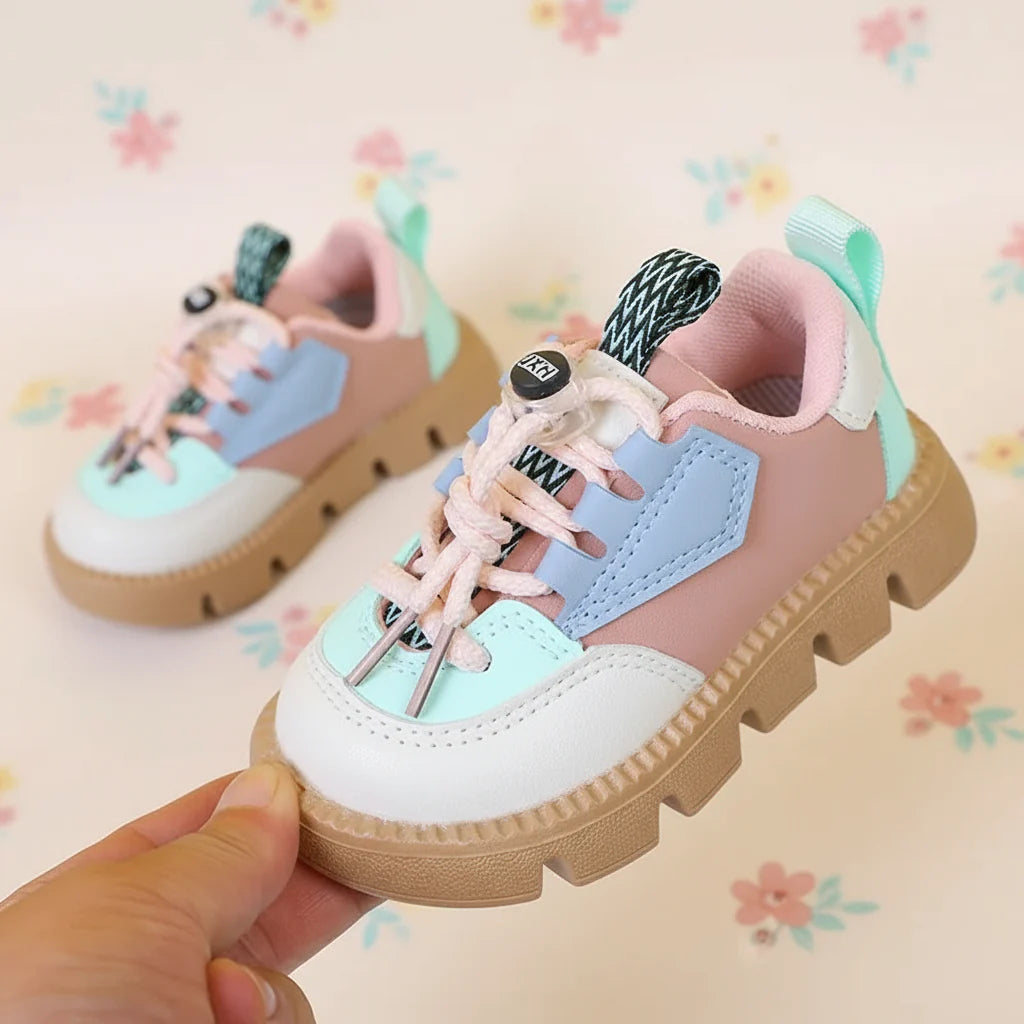 KidoStep– Weich&praktisch– Robuste Kindersneaker mit dicker Sohle Rosa/Hellblau / 21 (1 - 2 Jahre) | Pädagogisches Holzspielzeug von Mein Kleines Baby