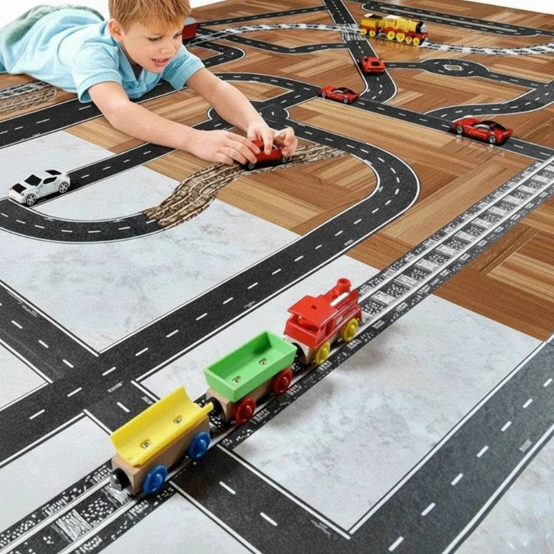 KidoTape– Farbenfroh&praktisch– Verkehrsweg-Aufkleberband-Set | Pädagogisches Holzspielzeug von Mein Kleines Baby