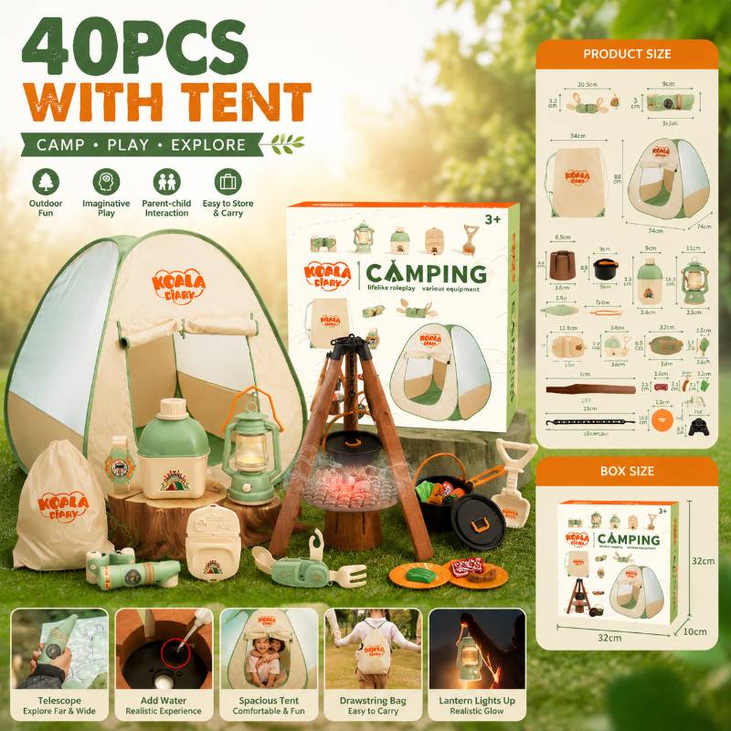 Kids Camping Adventure – Abenteuerlich & interaktiv – Camping-Set 40 Stück – inkl. Zelt | Pädagogisches Holzspielzeug Kids Camping Adventure – Abenteuerlich & interaktiv – Camping-Set 40 Stück – inkl. Zelt | Pädagogisches Holzspielzeug von Mein Kleines Baby