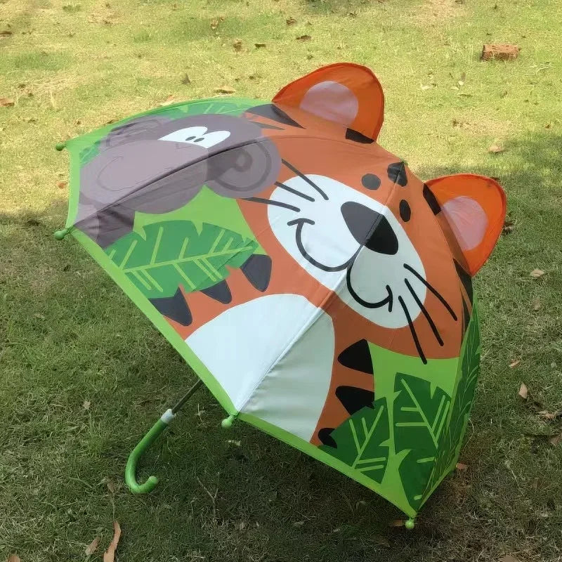Kids Umbrella™ - Tanzen im Regen - Regenschirm für Kinder Affe und Tiger | Pädagogisches Holzspielzeug von Mein Kleines Baby