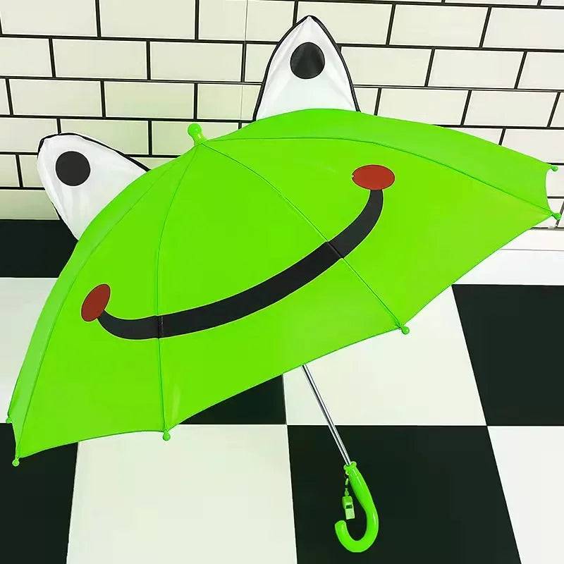 Kids Umbrella™ - Tanzen im Regen - Regenschirm für Kinder Grüner Frosch | Pädagogisches Holzspielzeug von Mein Kleines Baby