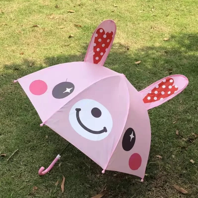 Kids Umbrella™ - Tanzen im Regen - Regenschirm für Kinder Rosa Kaninchen | Pädagogisches Holzspielzeug von Mein Kleines Baby