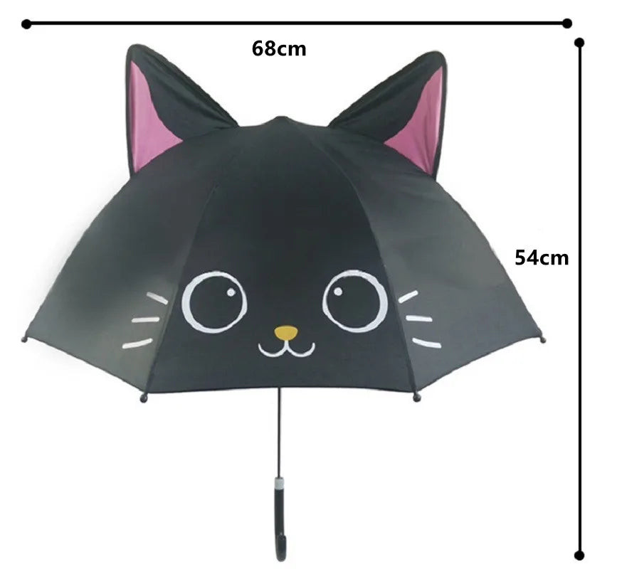 Kids Umbrella™ - Tanzen im Regen - Regenschirm für Kinder Schwarze Katze | Pädagogisches Holzspielzeug von Mein Kleines Baby