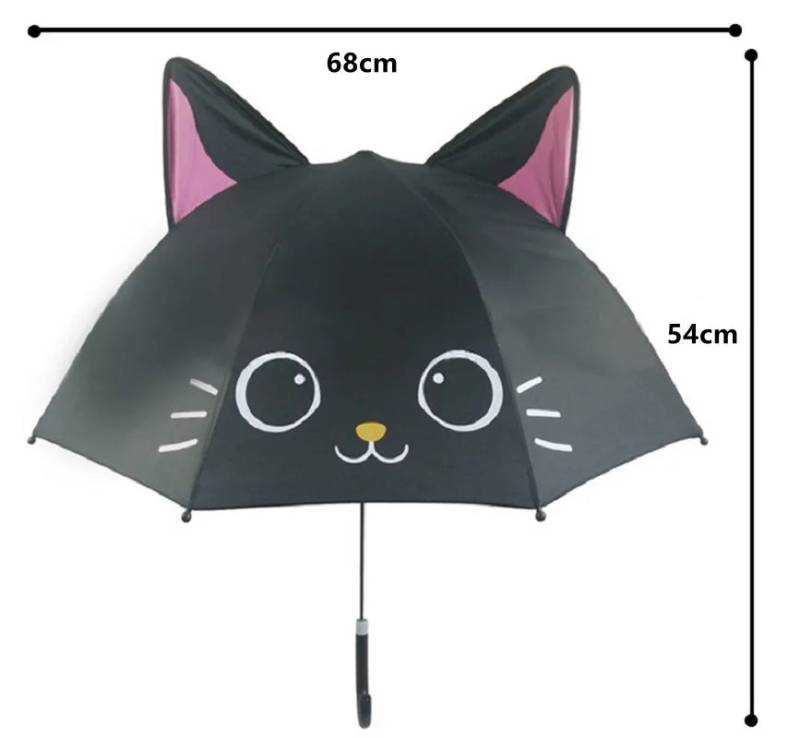 Kids Umbrella™ - Tanzen im Regen - Regenschirm für Kinder Schwarze Katze | Pädagogisches Holzspielzeug von Mein Kleines Baby