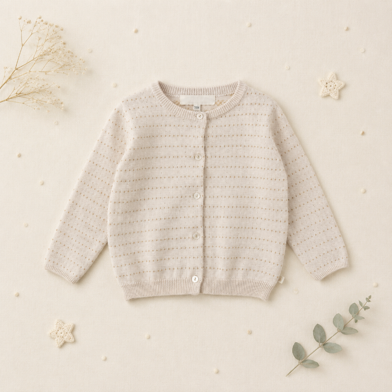 Knit Top & Cardigan – Weich & bequem – Strickhemd & Strickjacke Strickjacke / Aprikose / 110 (4–5 Jahre) | Pädagogisches Holzspielzeug von Mein Kleines Baby