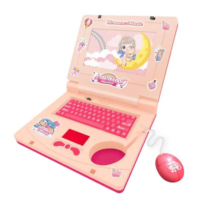 Learning Machine™ - Englisch lernen und spielen - Kinder Laptop Rosa | Pädagogisches Holzspielzeug von Mein Kleines Baby