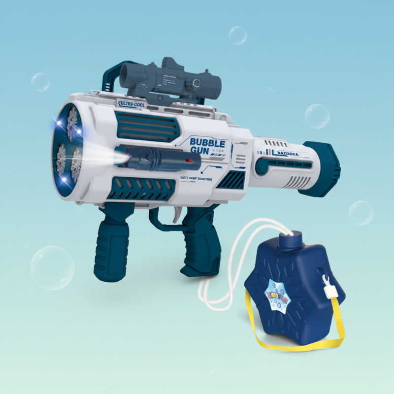 Light Up Bubble Gun – Spielzeug & Musik – Seifenblasenpistole Blau | Pädagogisches Holzspielzeug von Mein Kleines Baby