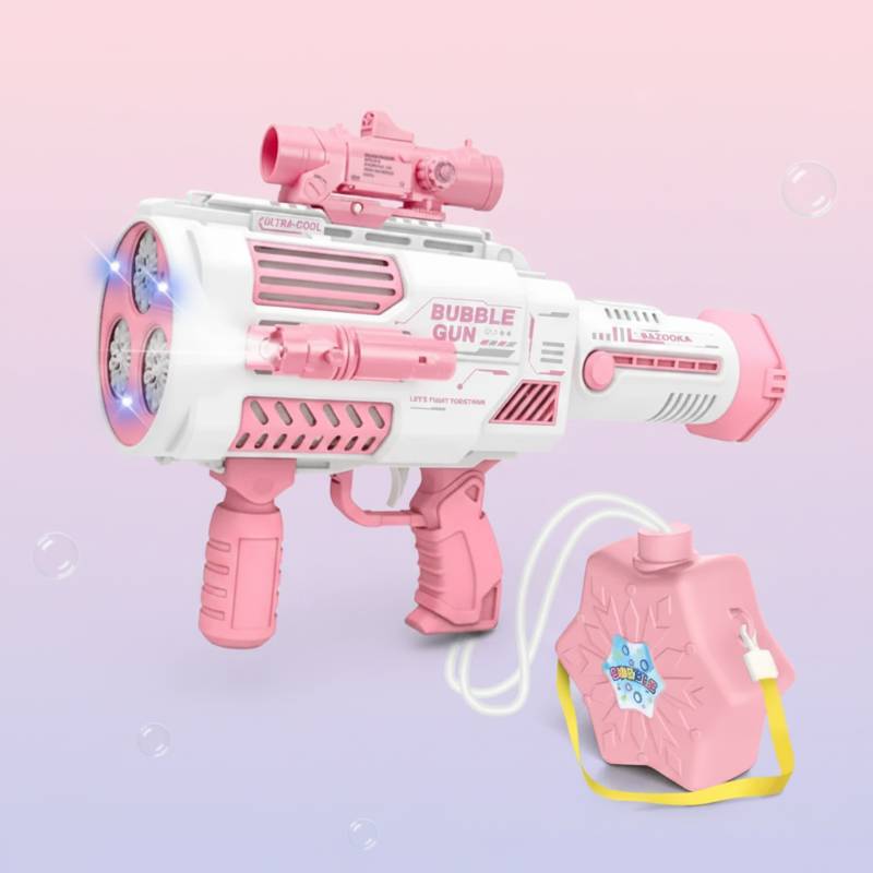 Light Up Bubble Gun – Spielzeug & Musik – Seifenblasenpistole Rosa | Pädagogisches Holzspielzeug von Mein Kleines Baby