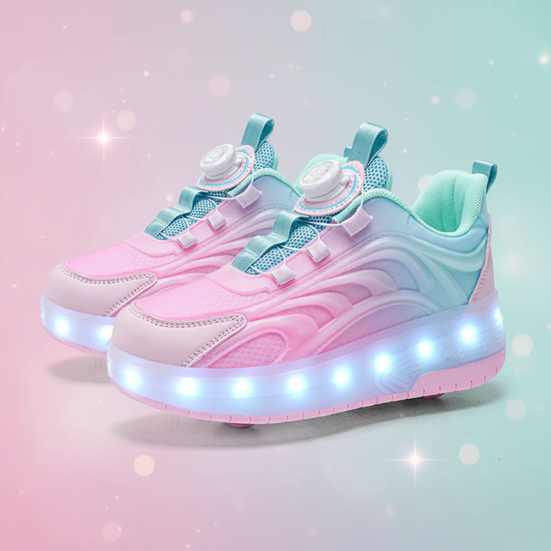Light-Up Skate Shoes – LED & Komfortabel – Leuchtende Rollschuhe Rosa / 38 (10–11 Jahre) | Pädagogisches Holzspielzeug von Mein Kleines Baby